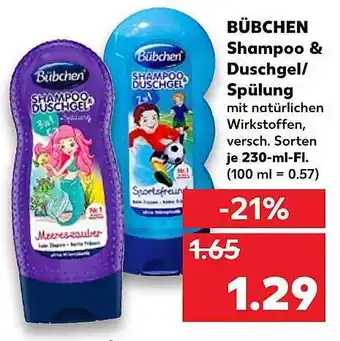 Kaufland Bübchen Shampoo & Duschgel Spülung 230ml Angebot