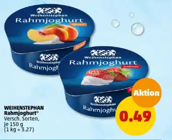 PENNY Weihenstephan Rahmjoghurt 150g Angebot