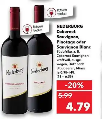 Kaufland Nederburg Cabernet Sauvignon, Pinotage Oder Sauvignon Blanc 0,75L Angebot