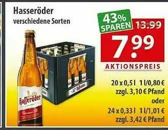 Getränkeland Hasseröder Verschiedene Sorten Angebot