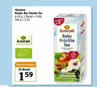 Globus Alnatura Kinder Bio Früchte Tee Angebot