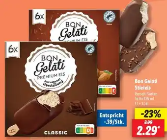 Lidl Bon Gelati Stieleis 6x120 ml Angebot