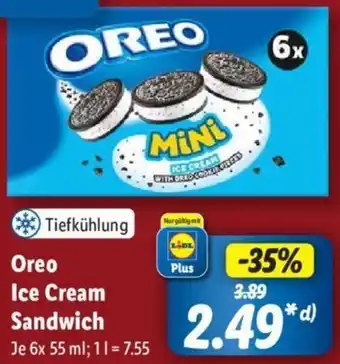 Lidl Oreo Ice Cream Sandwich 6x55 ml Angebot