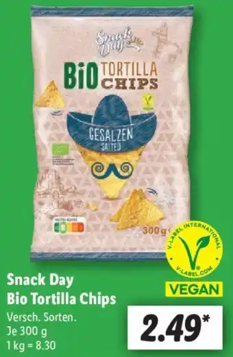 Lidl Snack Day Bio Tortilla Chips 300 g Angebot