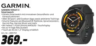 MediaMarkt GARMIN VENU 3 Smartwatch Angebot