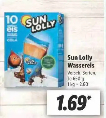 Lidl Sun Lolly Wassereis 650g Angebot