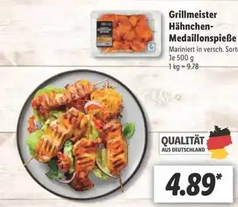 Lidl Grillmeister Hähnchen Medaillonspieße 500g Angebot