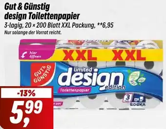 Simmel Gut & Günstig design Toilettenpapier 3-lagig Angebot