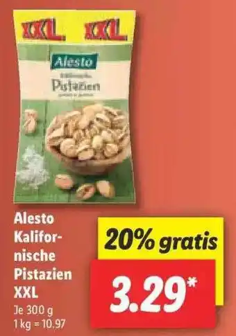 Lidl Alesto Kalifornische Pistazien XXL 300g Angebot