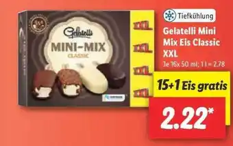 Lidl Gelatelli Mini Mix Eis Classic XXL 16x50ml Angebot