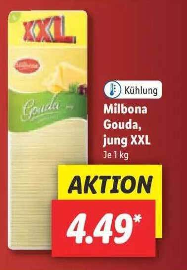 Milbona Gouda, Jung XXL 1kg Angebot bei Lidl