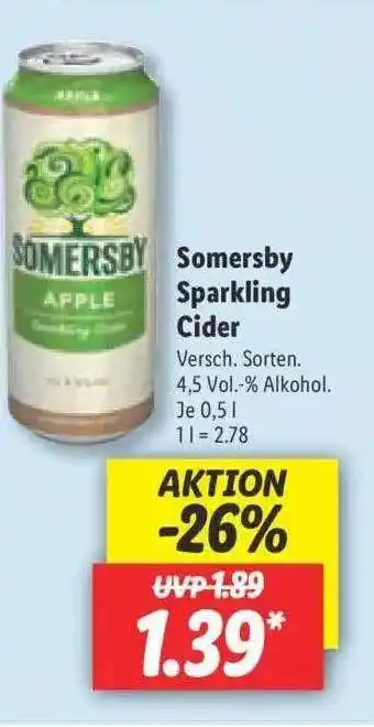 Lidl Somersby Sparkling Cider 0,5L Angebot