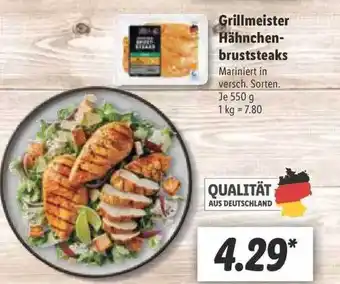 Lidl Grillmeister Hähnchenbruststeaks 550g Angebot