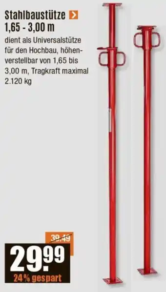 V Baumarkt Stahlbaustütze 1,65 - 3,00 m Angebot
