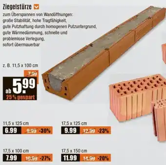 V Baumarkt Ziegelstürze Angebot