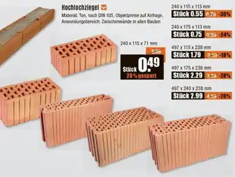 V Baumarkt Hochlochziegel Angebot