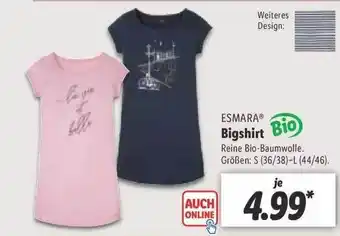 Lidl Esmara Bigshirt Bio Angebot