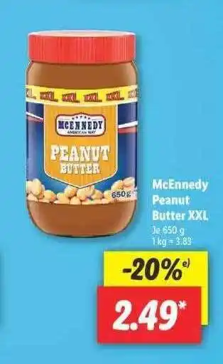 Lidl McEnnedy Peanut Butter XXL 650g Angebot