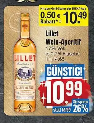 Edeka Lillet Wein-Aperitif 0,75l Angebot