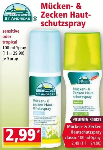 Norma ST. ANDREAS Mücken & Zecken Hautschutzspray 100 ml Angebot