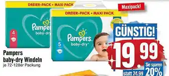 Edeka Pampers baby-dry Windels 72-128er Packung Angebot