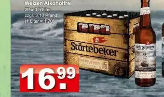 Getränkeparadies Gefromm Störtebeker Weizen Alkoholfrei 20x0,5L Angebot