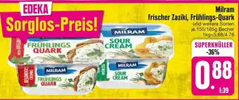 Edeka Milram frischer Zaziki, Frühlings-Quark Angebot