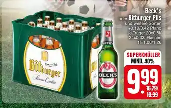 Edeka Beck's oder Bitburger Pils Angebot