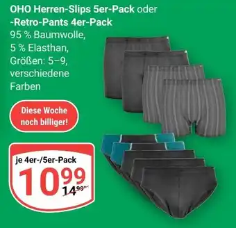 Globus OHO Herren-Slips 5er-Pack oder -Retro-Pants 4er-Pack Angebot