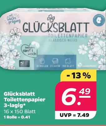 NETTO Glücksblatt Toilettenpapier 3-lagig* Angebot