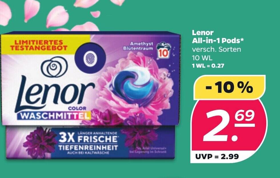 Lenor All-in-1 Pods* 10 WL Angebot bei NETTO