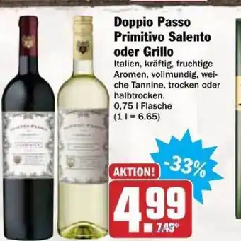 dodenhof Doppio Passo Primitivo Salento Oder Grillo 0,75L Angebot