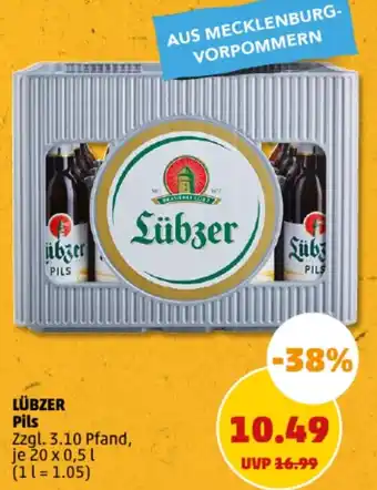 PENNY LÜBZER Pils 20x0,5 L Angebot