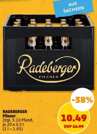 PENNY RADEBERGER Pilsner 20x0,5 L Angebot