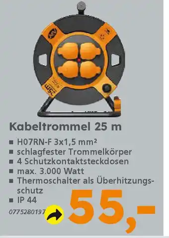 Globus Baumarkt Kabeltrommel 25 m Angebot