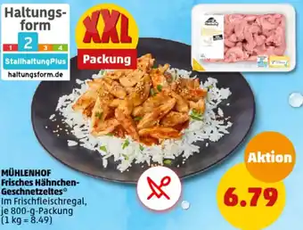 PENNY MÜHLENHOF Frisches Hähnchen Geschnetzeltes 800 g Packung Angebot