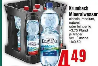 Edeka Krumback Mineralwasser classic, medium, naturell 9 x 1L Flasche Angebot