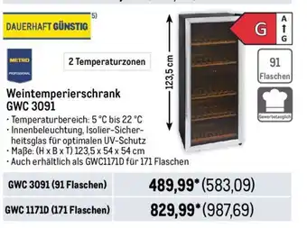 METRO METRO PROFESSIONAL Weintemperierschrank GWC 3091 Angebot