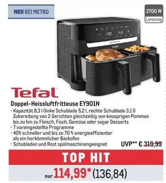 METRO Tefal Doppel-Heissluftfritteuse EY901N Angebot