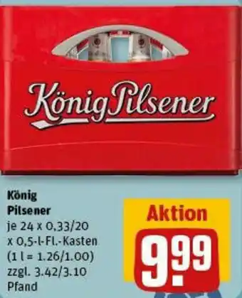 REWE König Pilsener 24x0,33/20x0,5 L-Fl. Kasten Angebot