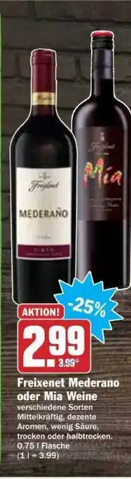 dodenhof Freixenet Mederano Oder Mia Weine 0,75L Angebot