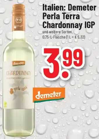 trinkgut Italien: Demeter Perla Terra Chardonnay IGP 0,75 L Flasche Angebot