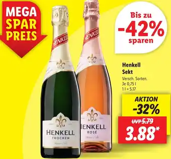 Lidl Henkell Sekt 0,75 L Angebot