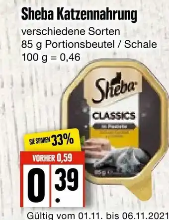 Edeka Frischemarkt Sheba Katzennahrung 85g beutel Angebot