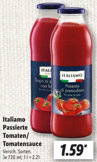 Lidl Italiamo Passierte Tomaten/ Tomatensauce 720 ml Angebot