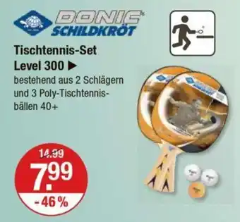V Markt DONIC SCHILDKRÖT Tischtennis-Set Level 300 Angebot