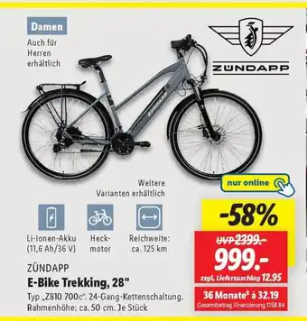 Lidl ZUNDAPP E-Bike Trekking, 28" Angebot