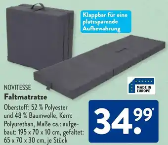 Aldi Süd NOVITESSE Faltmatratze Angebot