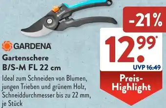 Aldi Süd GARDENA Gartenschere B/S-M FL 22 cm Angebot