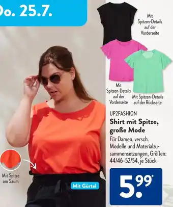 Aldi Süd UP2FASHION Shirt mit Spitze, große Mode Angebot